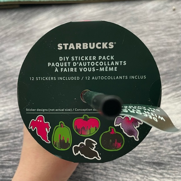 NWT: Starbucks Halloween 16oz Glow In The Dark Cold Cup w/ stickers - Picture 3 of 6